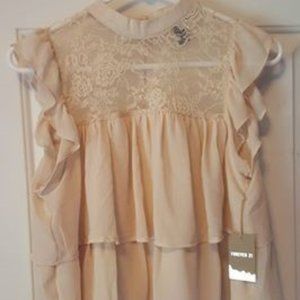 Forever21 Ruffled lace blouse size small